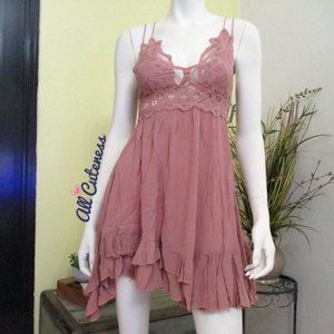 Free People Pink Adella Slip Dress